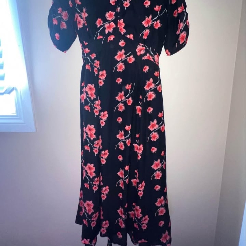 Floral Black Dress